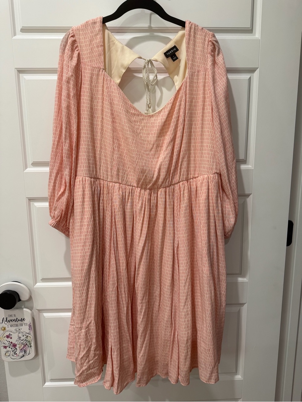 torrid Blush Pink Textured Tie-Back Midi Dress